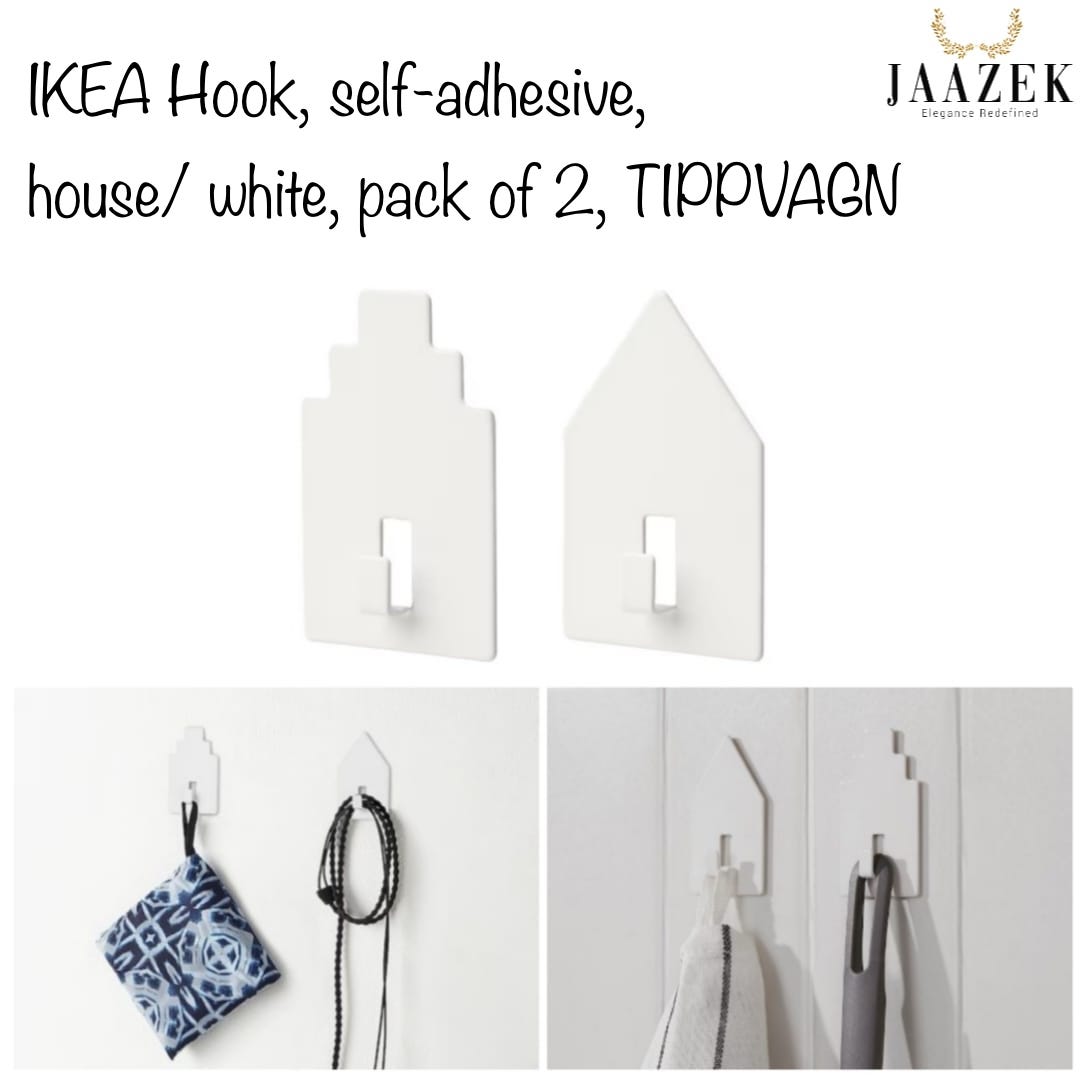 TIPPVAGN hook, self-adhesive, house/white - IKEA CA