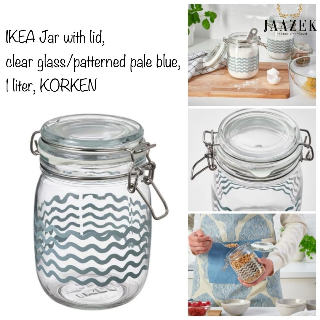 KORKEN clear glass, Jar with lid, Height: 16.5 cm - IKEA