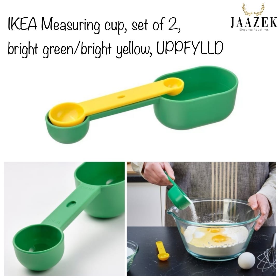 UPPFYLLD Measuring spoon, set of 2, bright green/bright yellow - IKEA